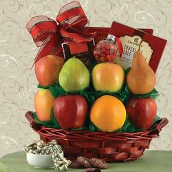 Season's GreetingsFruit Gift Basket from Brennan's Florist and Fine Gifts in Jersey City