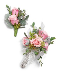 Glossy Corsage and Boutonniere Set from Brennan's Florist and Fine Gifts in Jersey City