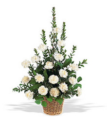 White Simplicity Basket from Brennan's Florist and Fine Gifts in Jersey City